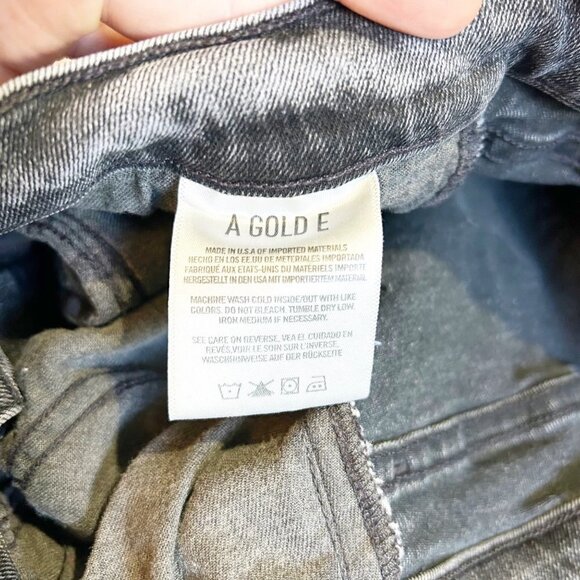 Agolde Sophie Hi Rise Skinny Amplify Size 29 Washed Black Gray Raw Hem - Picture 15 of 16